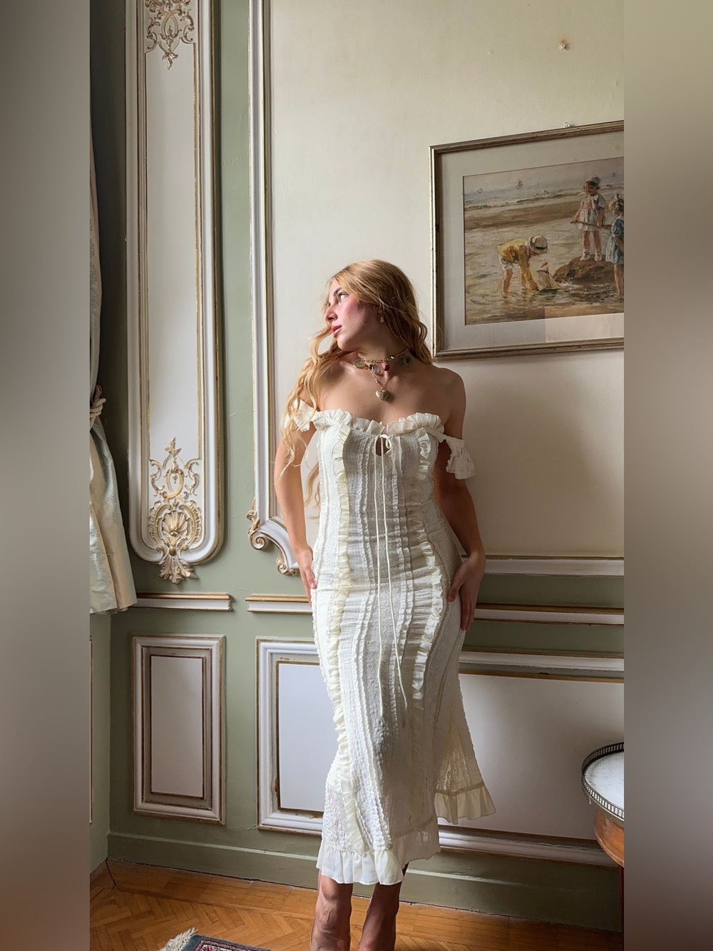 NEW Wild Rose and Sparrow The Desirée Dress in Lily Lace - Picture 8 of 9